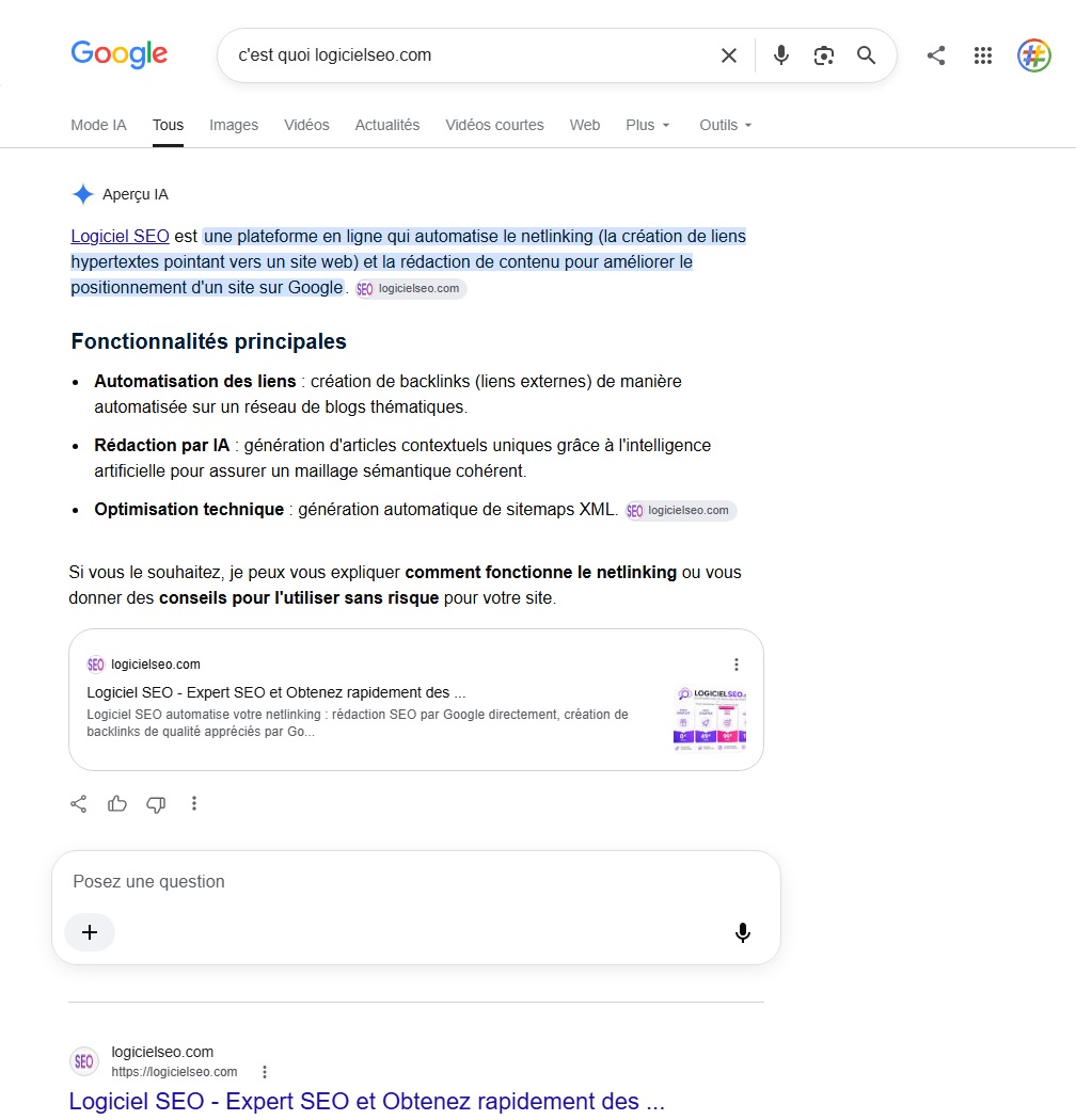 LogicielSEO et GEO - Generative Engine Optimization